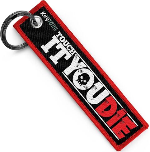 KEYTAILS Keychains, Premium Quality Key Tag for Motorcycle, Car, Scooter, ATV, UTV [Touch It You Die] in Kuwait