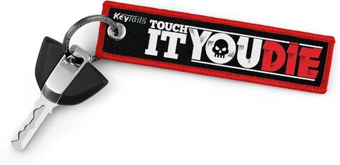 KEYTAILS Keychains, Premium Quality Key Tag for Motorcycle, Car, Scooter, ATV, UTV [Touch It You Die] in Kuwait