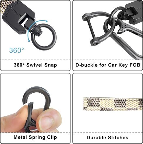 Leather Car Key chain,Carabiner Clip Key Fob Keychain for Home Car Keys Women Men in Kuwait