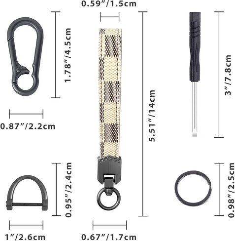 Leather Car Key chain,Carabiner Clip Key Fob Keychain for Home Car Keys Women Men in Kuwait