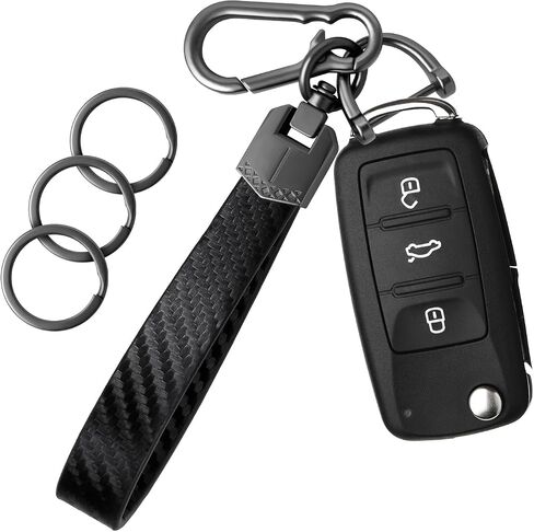 Leather Car Key chain,Carabiner Clip Key Fob Keychain for Home Car Keys Women Men in Kuwait