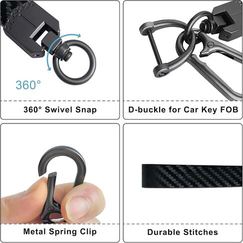 Leather Car Key chain,Carabiner Clip Key Fob Keychain for Home Car Keys Women Men in Kuwait