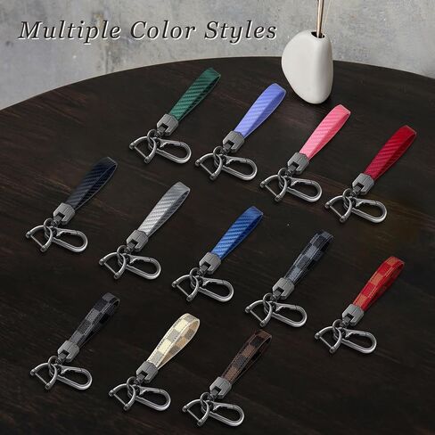 Leather Car Key chain,Carabiner Clip Key Fob Keychain for Home Car Keys Women Men in Kuwait