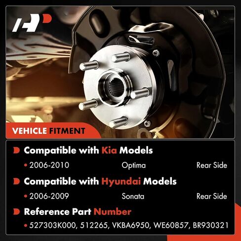 A-Premium Rear Wheel Bearing and Hub Assembly with ABS Ring & 5-Lug Compatible with Hyundai Sonata 2006-2009 & Kia Optima 2006-2010 in Saudi Arabia