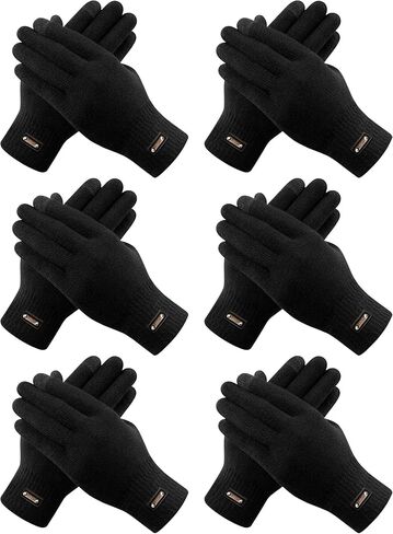 6 Pairs Winter Gloves Thermal Stretchable Knit Gloves Upgraded Touch Screen Warm Gloves for Men Women in Saudi Arabia