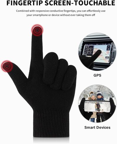 6 Pairs Winter Gloves Thermal Stretchable Knit Gloves Upgraded Touch Screen Warm Gloves for Men Women in Saudi Arabia
