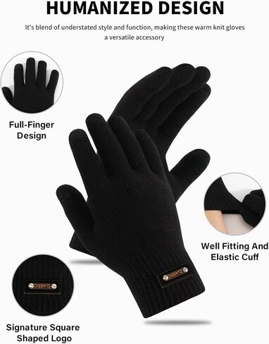 6 Pairs Winter Gloves Thermal Stretchable Knit Gloves Upgraded Touch Screen Warm Gloves for Men Women in Saudi Arabia