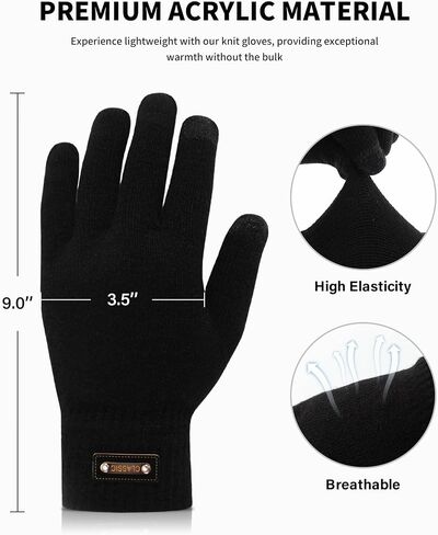 6 Pairs Winter Gloves Thermal Stretchable Knit Gloves Upgraded Touch Screen Warm Gloves for Men Women in Saudi Arabia