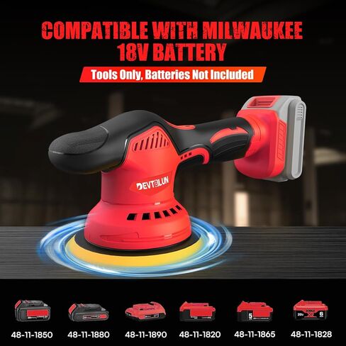 طقم ملطفة Cordless Car Buffer لبطارية DeWalt 20V (بدون بطارية) ، 6 في آلة تلميع عشوائية غير مزدوجة العمل ، 6 سرعة متغيرة 5500 دورة في الدقيقة ، تلميع المداري لتفاصيل السيارة ، 14pcs ملحقات in Kuwait
