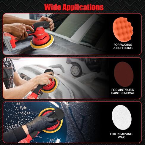 طقم ملطفة Cordless Car Buffer لبطارية DeWalt 20V (بدون بطارية) ، 6 في آلة تلميع عشوائية غير مزدوجة العمل ، 6 سرعة متغيرة 5500 دورة في الدقيقة ، تلميع المداري لتفاصيل السيارة ، 14pcs ملحقات in Kuwait