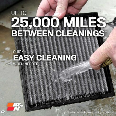 K&N LIFETIME Cabin Air Filter: Premium, Washable, Clean Air for your Cabin: Compatible with 2001-2018 Hyundai/Kia: (See Product Description for Select Models) VF2007 in Saudi Arabia