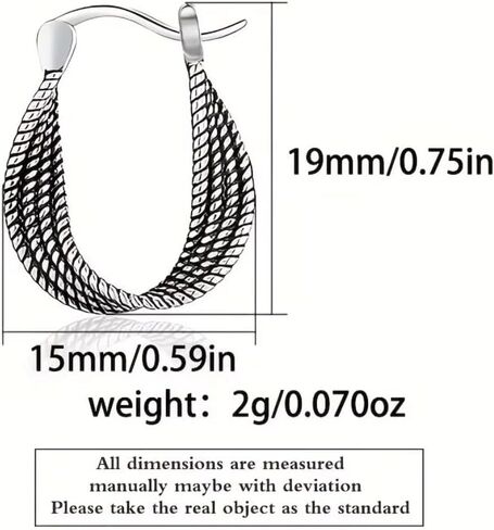 QueenBee 925 Sterling Silver Chunky & Twisted Hoop Earrings for Women – Hypoallergenic Non-Tarnish Hoops, Minimalist Everyday Jewelry Gift for Mother’s Day, Birthday & Valentine’s in Kuwait