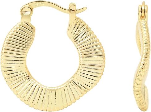 RENAIZ Dainty Lightweight Hoop & Stud Earrings for Women – 14K Gold Plated & Rhodium Plated, Minimalist Geometric Hypoallergenic Jewelry, Tiny Dainty Everyday Studs and Hoops in Kuwait