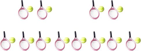 6sets Mini Tennis with Prop Miniature Ball and Random Rackets Accessory Sports Doll Balls Equipment Garden of Topper Kit Fairy Decorative Model House for Decoration (Random Color) in Saudi Arabia