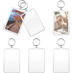6Pcs Photo Keychain Acrylic Transparent Picture Keychain Mini Insert Photo Keyring DIY Blank Clear Picture Frame Key Chain Holder for Custom Personalized Graduation Gifts Accessory 2.76 x 1.73inch in Kuwait