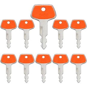 H806 مفتاح الإشعال 17001-00019 لـ Takeuchi Gehl Hitachi New Holland Case Mini حفارة مفاتيح المعدات الثقيلة، حزمة من 10 in Kuwait