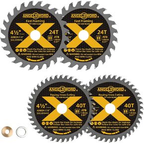 4-1/2 Inch Circular Saw Blade for Ultra-Nice Wood Cutting, 40T, 3 Pack, 7/8" Arbor with 3/8"&5/8" Bushing in Kuwait