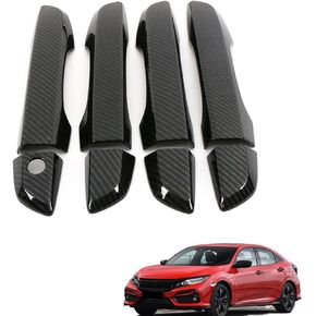 AJHLJ® 8Pcs for 10th Gen Civic Accessories Door Handle Cover Exterior Decoration Compatible with Honda Civic 2016~2021 (No Smart Holes Piano Black) in Kuwait