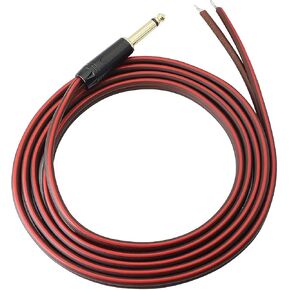 استبدال 1/4 TS التوصيل إلى سلك مكبر الصوت العاري كابل الصوت إلى 6.35 مللي متر ذكر محول أحادي استبدال نهاية مفتوحة (3 أقدام * 2) in Kuwait