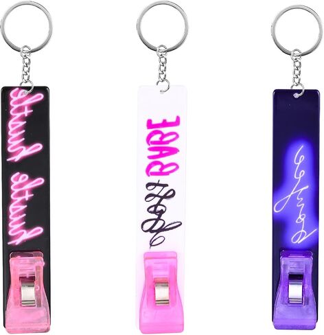3PCS Credit Card Puller, Cute Debit Bank Card Grabber for Long Nails ATM Keychain Women with Plastic Clip in Saudi Arabia