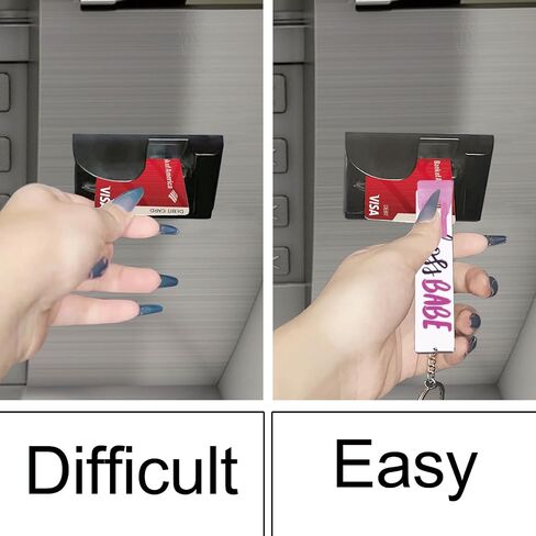 3PCS Credit Card Puller, Cute Debit Bank Card Grabber for Long Nails ATM Keychain Women with Plastic Clip in Saudi Arabia