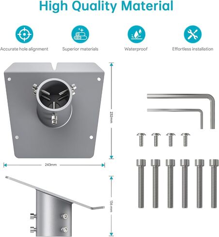 XLTTYWL Starlink Mini Mount, 0.47''-1.89'' Anti-Theft Mini Starlink Roof Rack Mount for Accessories Starlink Mini Dishy, Fits Star Link Mini Standard Pole RV,Caravans,Van Mobility in Kuwait