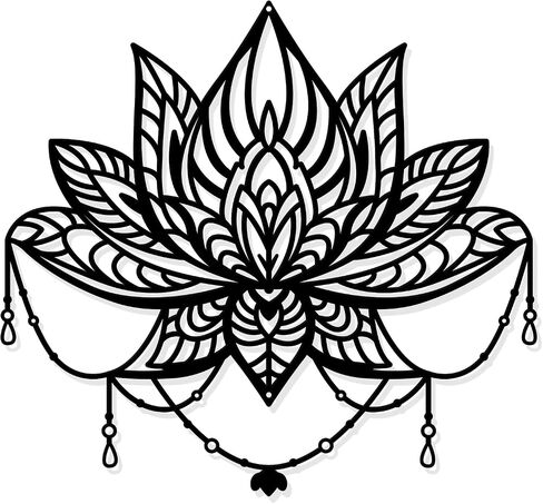 NBEADS Lotus Flower Metal Wall Art Decor, Black Flower Wall Hanging Decor Lotus Silhouette Wall Art for Home Bedroom Living Room Yoga Room Kitchen Office Garden Hotel Wall Decoration, 10.9x11.8 in Saudi Arabia