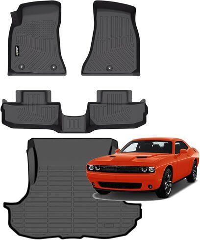 Jenofa-Car Floor Mats & Cargo Liner for Benz GLE 2020-2024 GLE 350 & 450 (No for Coupe) 5 Seats All Weather Floor Mats Set Custom for Mercedes Benz GLE Full Set Floor Liners Accessories Black in Kuwait