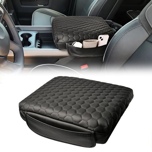 Center Console Cover Compatible with 2019 2020 2021 2022 2023 2024 2025 Ram 1500 2500 3500, 1.2'' Thickened Middle Console Cover with Two Pockets(Bucket Seat Only) in Saudi Arabia