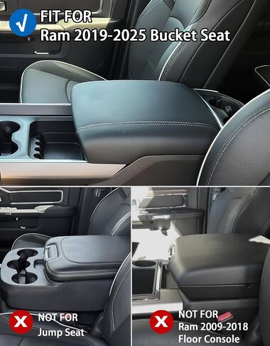 Center Console Cover Compatible with 2019 2020 2021 2022 2023 2024 2025 Ram 1500 2500 3500, 1.2'' Thickened Middle Console Cover with Two Pockets(Bucket Seat Only) in Saudi Arabia