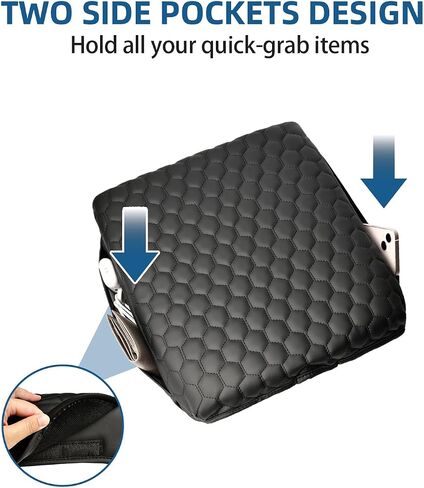 Center Console Cover Compatible with 2019 2020 2021 2022 2023 2024 2025 Ram 1500 2500 3500, 1.2'' Thickened Middle Console Cover with Two Pockets(Bucket Seat Only) in Saudi Arabia