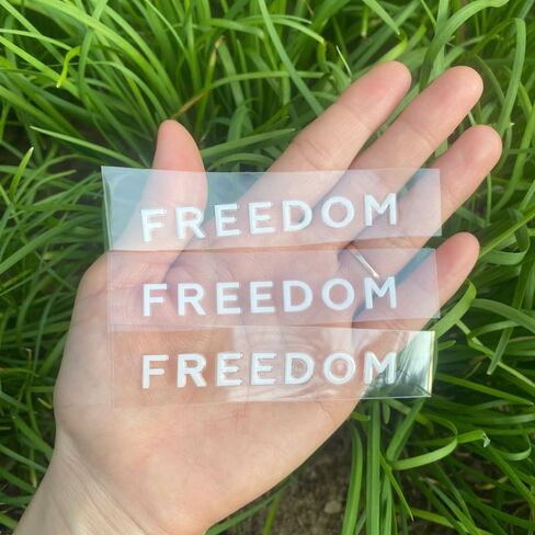 (3 PCs) Freedom UV DTF Decal White Patriotic USA Flag for Mug, Car, Truck, Laptop, Window, Military Support & Independence Day Decoration 3 Inches (White) in Saudi Arabia
