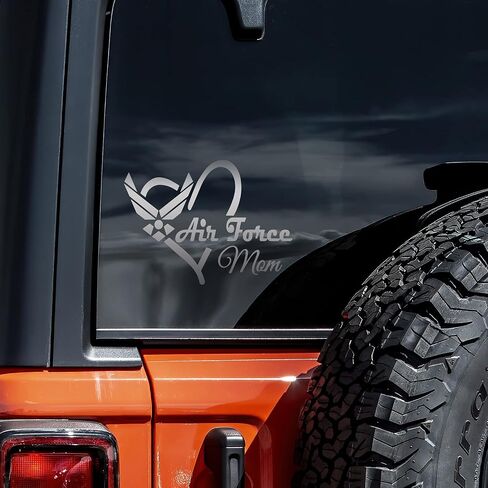 Air Force Mom Decal Vinyl Sticker Auto Car Truck Wall Laptop | Silver | 6" x 4" in Saudi Arabia