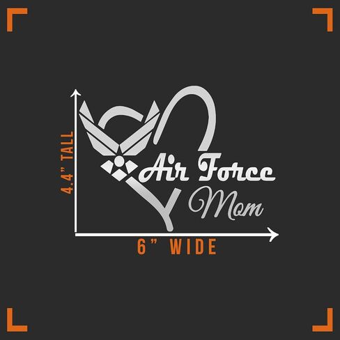 Air Force Mom Decal Vinyl Sticker Auto Car Truck Wall Laptop | Silver | 6" x 4" in Saudi Arabia