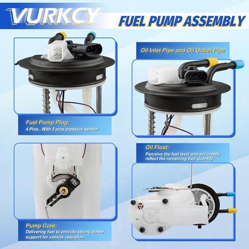Electric Fuel Pump Module Assembly Compatible with 2002 2003 2004 Chevrolet Tahoe, 2002 2003 2004 GMC Yukon, V8 5.3 L, Replace E3559M, SP6027M in Saudi Arabia