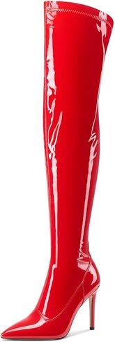 Castamere Womens Stiletto High Heel Pointed Toe Over The Knee Boots Side Zipper Party Sexy Thigh High Boots 3.9 Inches Heels in Saudi Arabia