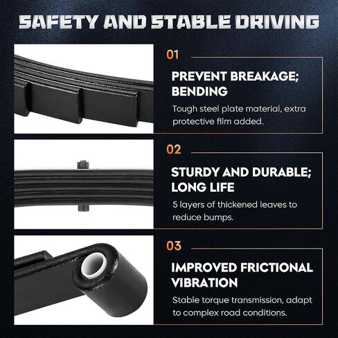 Youxmoto Trailer Leaf Springs 3500lbs for 7000lbs Axle- 6 Leaves Double Eye, 25-1/4" L, 1-3/4" Width, Fits SW6; Heavy Duty Steel Plate Springs, 2pcs in Saudi Arabia