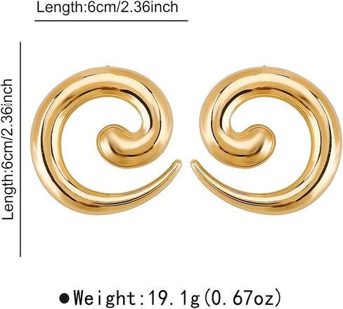 Statement Earrings for Women Big Earrings Large Chunky Earrings for Women Irregular Geometric Drop Dangle Earrings Oversized Spiral Erarings Chunky Jewelry in Kuwait