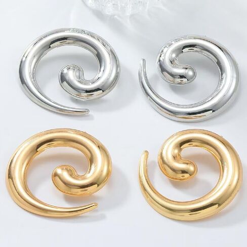 Statement Earrings for Women Big Earrings Large Chunky Earrings for Women Irregular Geometric Drop Dangle Earrings Oversized Spiral Erarings Chunky Jewelry in Kuwait