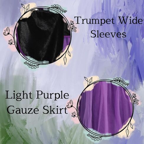 زي الساحرة الأرجواني للفتيات من LMYOVE، زي ساحرة للفتيات مع قبعة، فستان ساحرة الهالوين in Kuwait