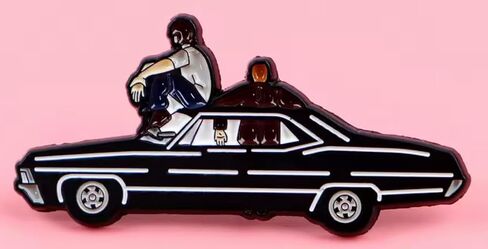 Driver Picks the Music Shotgun Shuts His Cakehole Supernatural Baby Car Dean Winchester TV Show Fantasy Horror Drama Magic 1.6" Enamel Pin Badge in Saudi Arabia