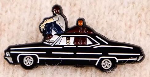 Driver Picks the Music Shotgun Shuts His Cakehole Supernatural Baby Car Dean Winchester TV Show Fantasy Horror Drama Magic 1.6" Enamel Pin Badge in Saudi Arabia