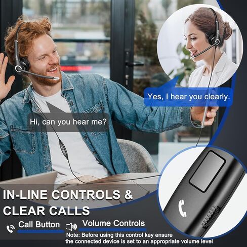 Computer Headset with Microphone Noise Cancelling, 3.5mm Cell Phone Headsets for iPhone Samsung Laptop PC Tablet Skype Webinar Office Business Call Center, Clearer Voice, Ultra Comfort in Kuwait