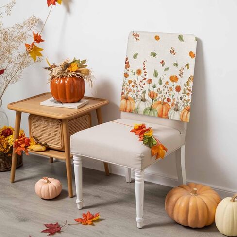Vintage Farmhouse Floral Chair Back Covers Set of 4, Dining Back Chair Cover Removable Washable Back Slipcovers, Blue Pastoral Flowers Retro Kitchen Chair Protector for Wedding Party Housewarming in Kuwait