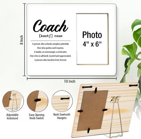 Coach Gifts Photo Frame, Thank You Appreciation Gifts for Men Women Baseball Softball Soccer Football Coaches, A Great Coach Is Hard to Find Wooden Picture Frames, Photo 4 x 6 Inches in Saudi Arabia