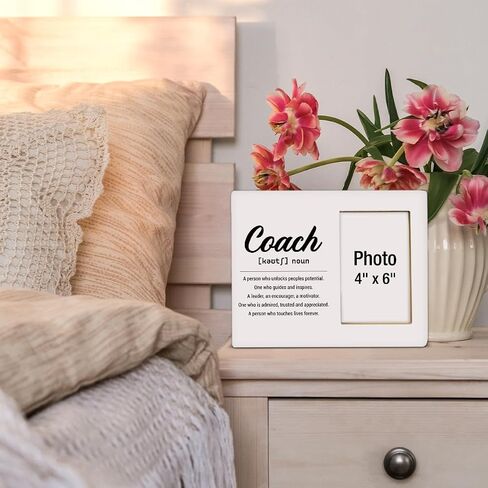 Coach Gifts Photo Frame, Thank You Appreciation Gifts for Men Women Baseball Softball Soccer Football Coaches, A Great Coach Is Hard to Find Wooden Picture Frames, Photo 4 x 6 Inches in Saudi Arabia