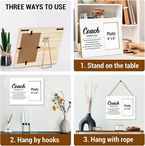 Coach Gifts Photo Frame, Thank You Appreciation Gifts for Men Women Baseball Softball Soccer Football Coaches, A Great Coach Is Hard to Find Wooden Picture Frames, Photo 4 x 6 Inches in Saudi Arabia
