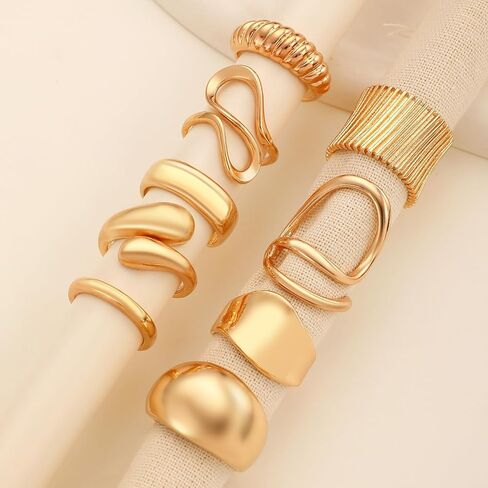 Chunky Rings Set for Women Statement Knuckles Rings Set Stacking Ring Anillos Para Mujer Accessorie Open Ring Boho Prom Costume Jewelry in Saudi Arabia
