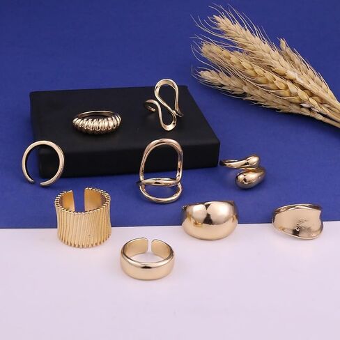 Chunky Rings Set for Women Statement Knuckles Rings Set Stacking Ring Anillos Para Mujer Accessorie Open Ring Boho Prom Costume Jewelry in Saudi Arabia