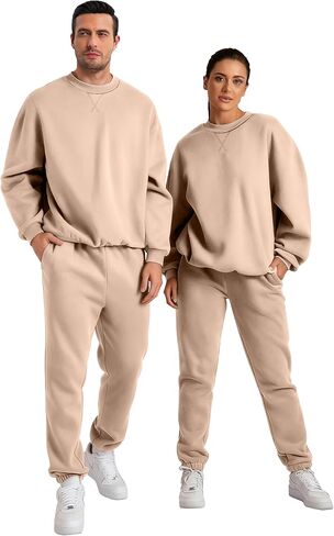 JMIERR Men's 2 Piece Outfits Crew Neck Sweatshirt Tracksuit & Joggers Sweatpants Sweatsuit Set in Kuwait